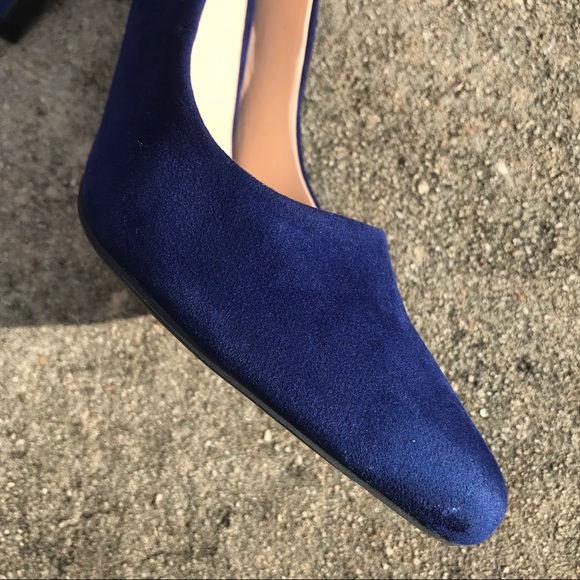 Royal Blue Suede Heels - Picture 4 of 8
